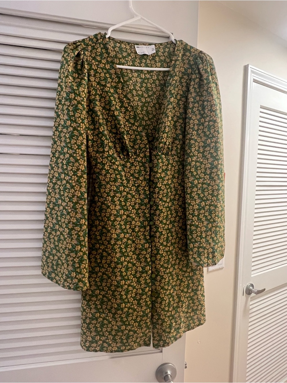 ASOS Green Floral Dress with Yellow and Teal Accents